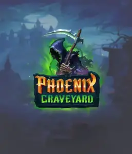 The eerie and atmospheric Phoenix Graveyard slot game interface by ELK Studios, featuring a mysterious graveyard setting. This image captures the slot's unique expanding reel feature, enhanced by its beautifully crafted symbols and dark theme. It vividly depicts the game's theme of rebirth and immortality, making it enticing for those drawn to mythology.