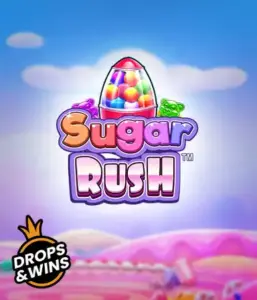 Dive into the sweet world of Sugar Rush by Pragmatic Play, with a bright candy dispenser set against a fantastic candyland background. This graphic portrays the joy and thrill of the game, enhanced with multicolored candies and enticing typography. Perfect for candy lovers, promising a delightful gaming experience. 